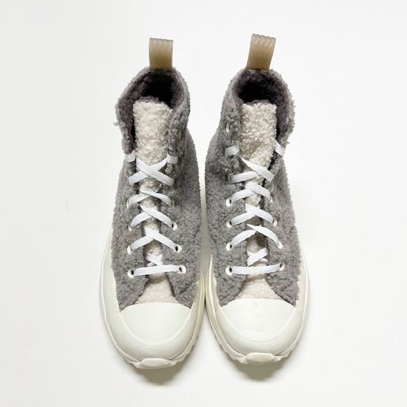 Converse Womens Purple Cream Sherpa Run Star Hike Lace Up Hightop Sneakers Sz 7 - Picture 3 of 9